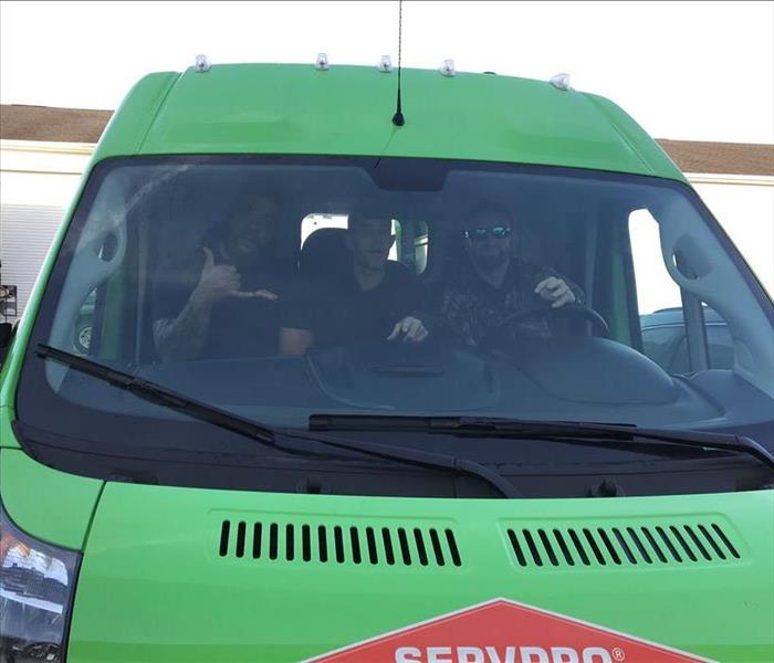 Anthony, Petey and Josh in the new SERVPRO of Central Brevard work van