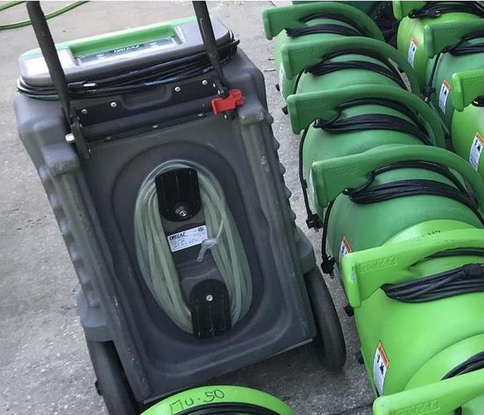 Closeup of SERVPRO air movers