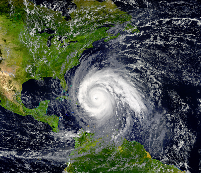 a hurricane near mexico in the atlantic ocean